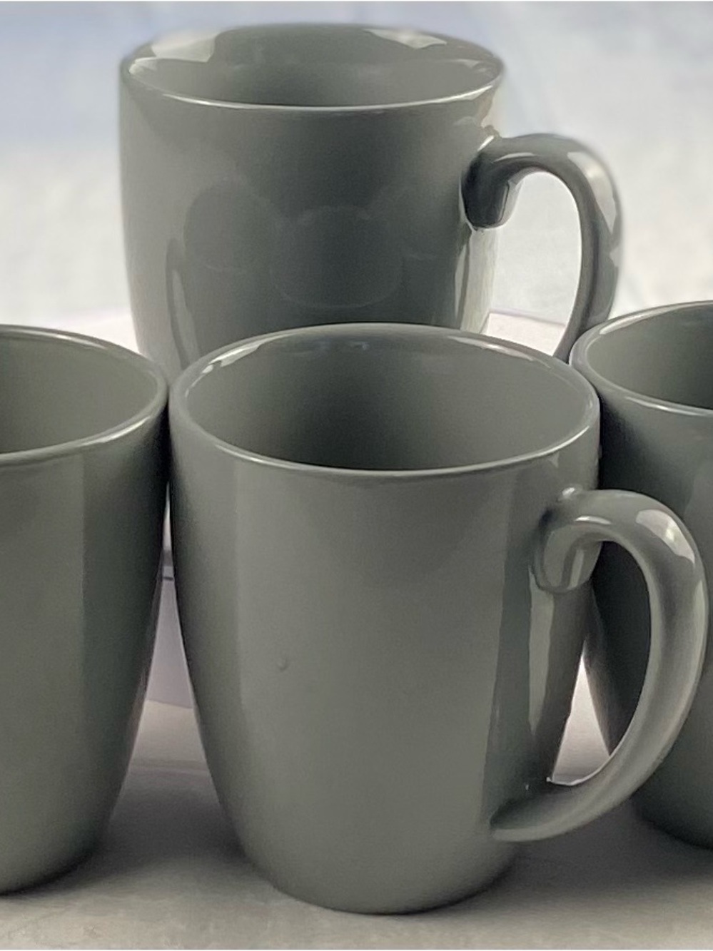 Corelle Coordinates Gary  Ceramic Coffee Mugs Set of 4 - 4 1/2”Tall